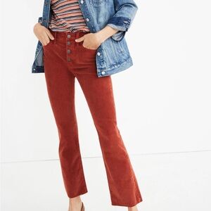 Madewell Rust Boot Cut Pants